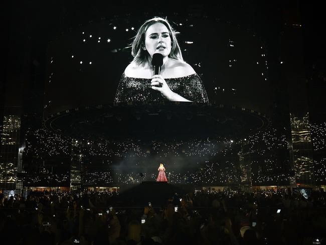 Adele performs at Etihad Stadium. Picture: Graham Denholm/Getty Images