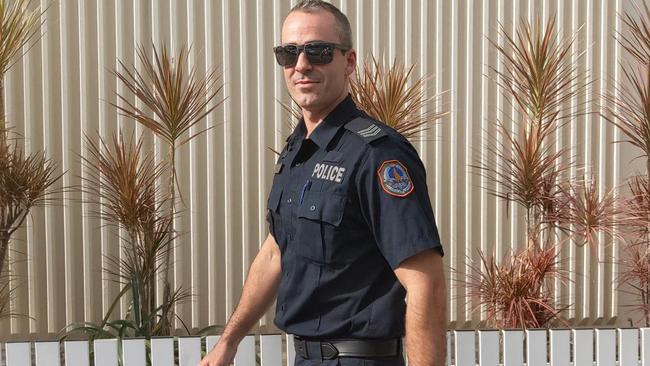 NT Police Acting Sergeant Brodie Pardon, formally of the domestic violence unit, leaving the Ngeygo Ragurrk inquest on Wednesday, June 27.