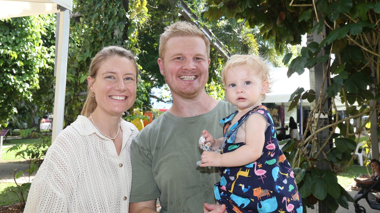 Hollie, Ben and Poppy Ward enjoy the day at Cairns Ecofiesta, 2024. Photo: Catherine Duffy