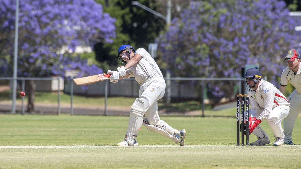 Sam Titterton bats for Wests. Western Districts vs Met Easts, reserve grade cricket. Saturday, November 26, 2022. Picture: Nev Madsen.