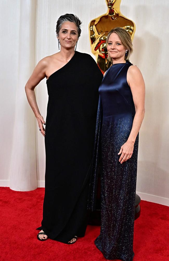 US actress and filmmaker Jodie Foster with her wife Alexandra Hedison. Picture: AFP