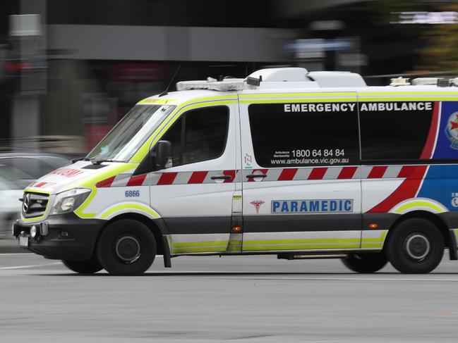 MELBOURNE, AUSTRALIA - NewsWire Photos MAY 07 2021:  STOCK, Ambulances in Melbourne at the Royal Melbourne Hospital.  Picture: NCA NewsWire / David Crosling