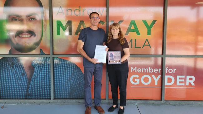 Dean and Anitra Jackson launched Evies Bark, a petition calling for urgent regulation and safer standards in the pet boarding industry in the NT. Picture: Supplied.