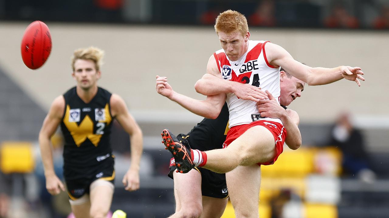 Matt Roberts will make his AFL debut against Richmond. Picture: Mike Owen/AFL Photos/via Getty Images