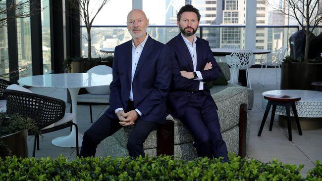 Father and son Michael Heine, left, and Matt have big expansion plans for Netwealth. Picture: Stuart McEvo