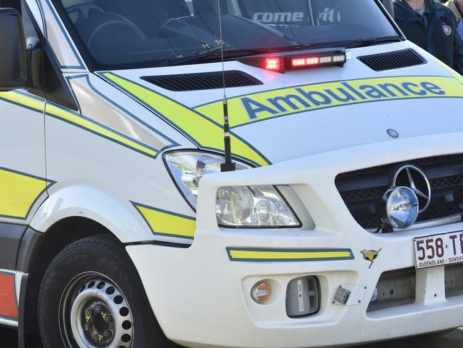 A female driver was taken to Ayr hospital with a minor neck injury after hitting a cow on the Bruce Highway.