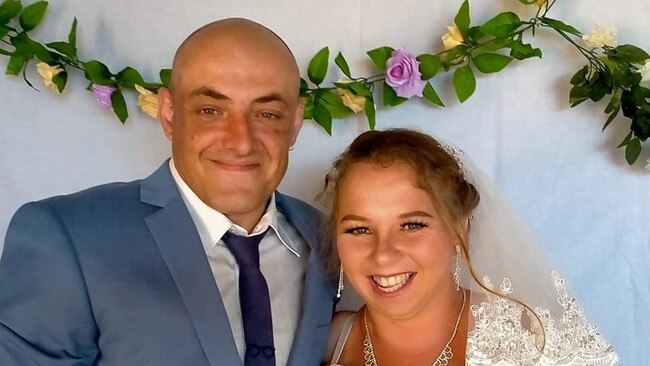 Roland and Kylie Griffiths on their wedding day in 2021. Picture: Supplied