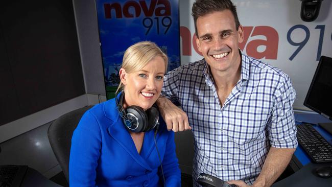 Jodie Oddy and Andrew Hayes announced as Nova Adelaide's new breakfast team. Picture: Emma Brasier