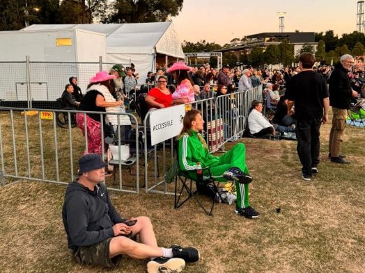 The 'accessible viewing area' was simply a fence off bit of grass. Picture: Joel King / Facebook