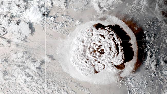 A grab taken from the NOAA GOES-West satellite on January 15, 2022. Picture: AFP.