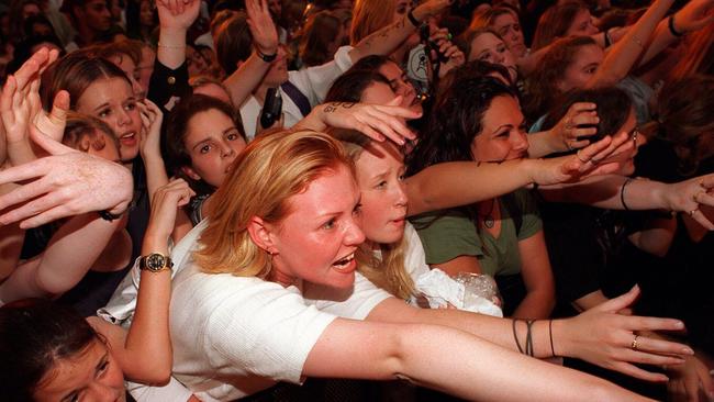 Fans go crazy as East 17 perform at Highpoint Shopping Centre at Maribyrnong.