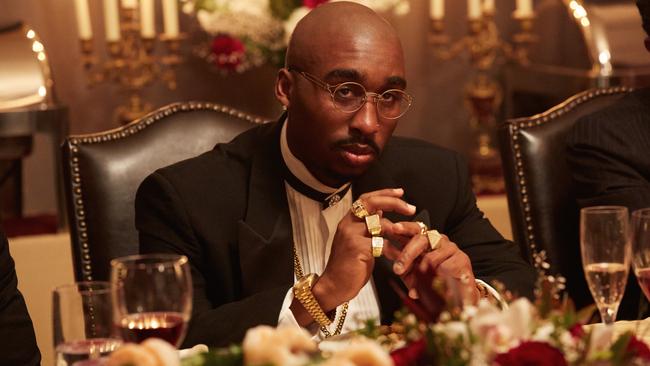 Demetrius Shipp Jr as rapper Tupac Shakur in a scene from film All Eyez On Me. Picture: Supplied