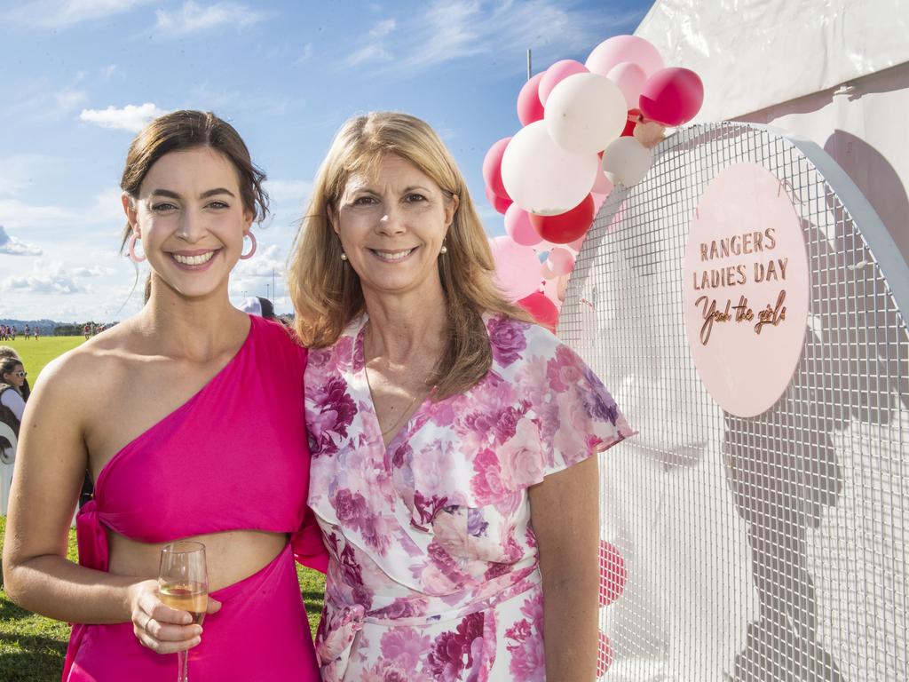 Carissa Kemp and Susan Kemp. Rangers Ladies Day at Gold Park. Saturday, May 28, 2022. Picture: Nev Madsen.