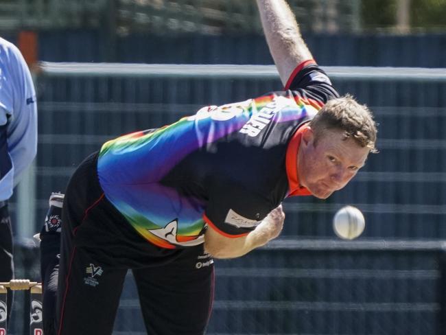 Cricket Southern Bayside grand final: Bonbeach v South Caulfield. Bonbeach bowler Dan Mueller.  Picture: Valeriu Campan