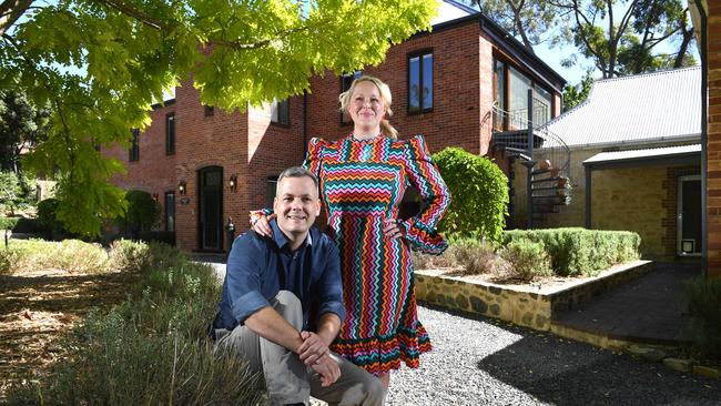 Michelle and Daniel Schell pictured at their 4 Shanks Rd, Aldgate home which is on the market. Picture: Tricia Watkinson