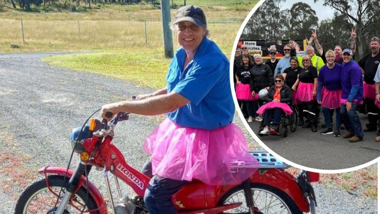 Bikies tout pink tutus in epic ride against DV