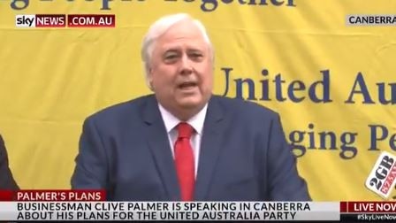 Clive Palmer at his press conference today. Picture: Supplied