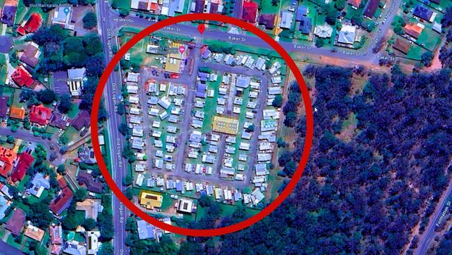 Fire investigators are inspecting a caravan park at Camira, where five people escaped a blaze in the early hours of this morning. Picture: Google