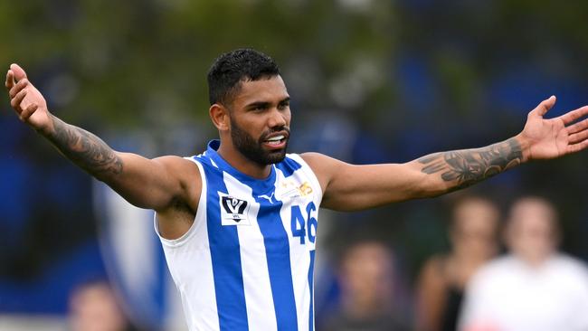 Tarryn Thomas playing for North Melbourne’s VFL side.