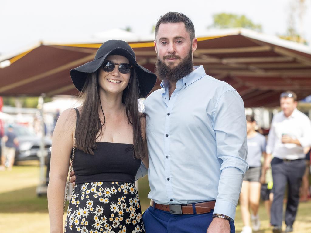 Locals Caitlin Field and Kit Bunting enjoying themselves at the Ladies Day 2022 races. Picture: Floss Adams.