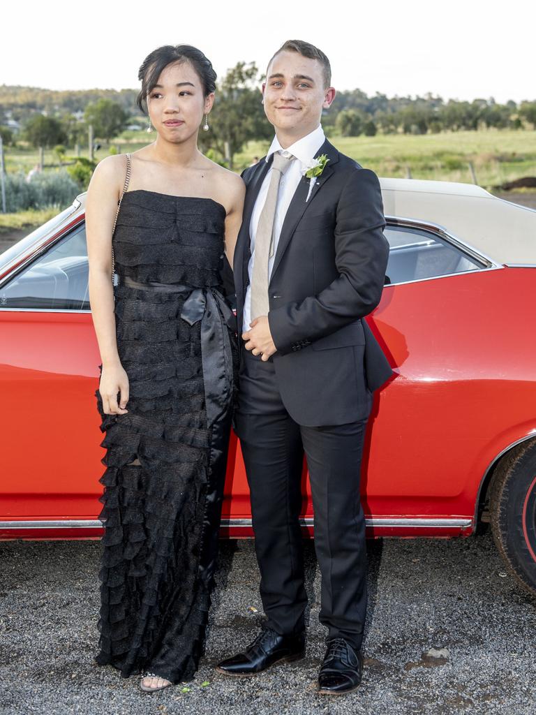 Ashley Choong partnered Raphael Badman. Mary MacKillop Catholic College formal at Rosalie House. Thursday, November 18, 2021. Picture: Nev Madsen.