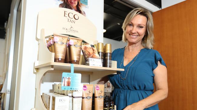Sonya Driver is the Burleigh Heads founder of organic tanning business Eco Tan, and she has made a product with all proceeds going to Rafiki Mwema, an Australian charity in Kenya that houses abused and traumatised children. Picture: Richard Gosling