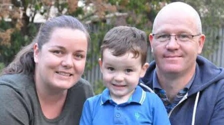 Darragh, 3, and his parents, Christine and Anthony Hyde.