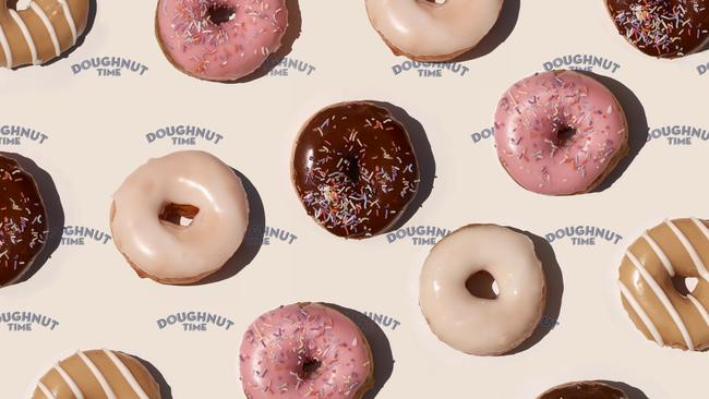 Doughnut Time customers will be able to taste their way through flavours including Original Glaze, Strawberry Sprinkle, Chocolate Sprinkle, Caramel, Jam Doughnut and Chocolate Custard. Picture: Supplied