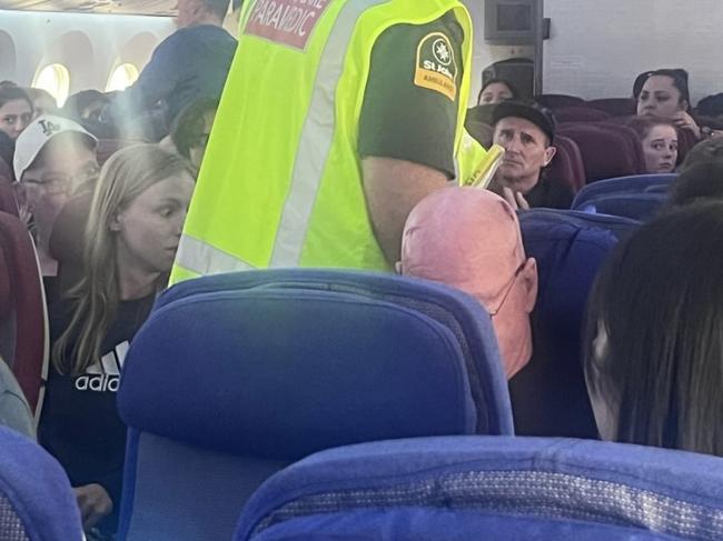Photos taken by Brian Jokat, who was on board a Latam flight from Sydney to Auckland that experienced extreme turbulence, injuring 50 people. Picture: Brian Jokat