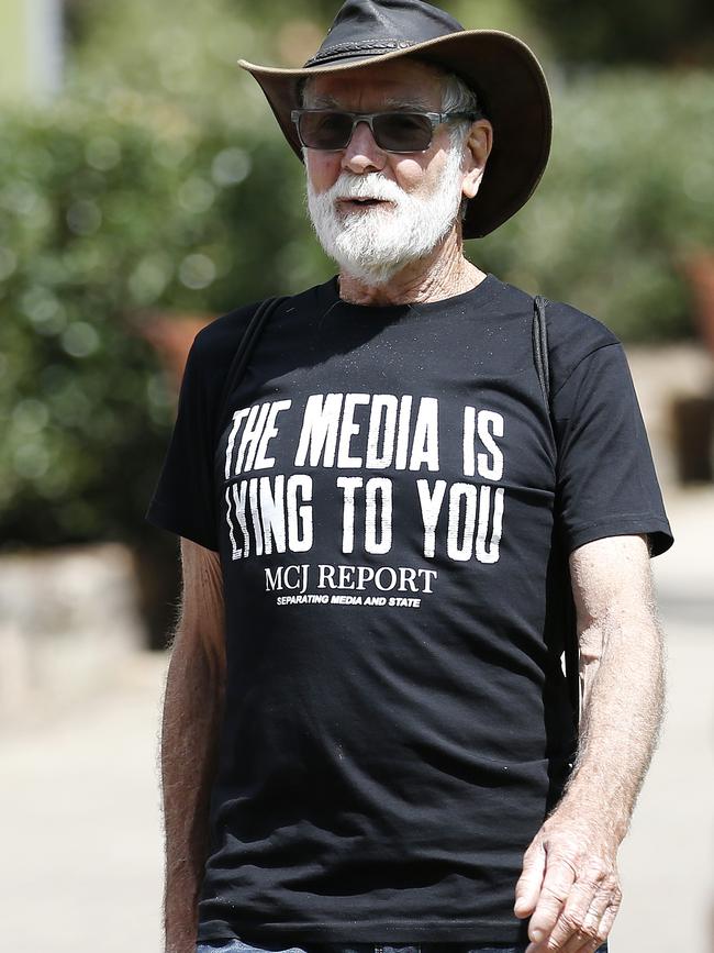 A protester at Brisbane City Botanic Gardens. Picture: NCA NewsWire / Josh Woning