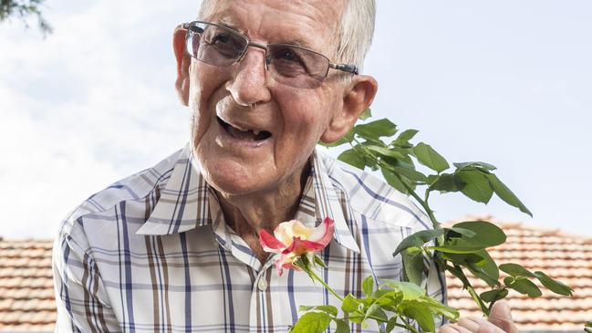 Desmond Pasfield loves his gardening. Picture: Matthew Vasilescu