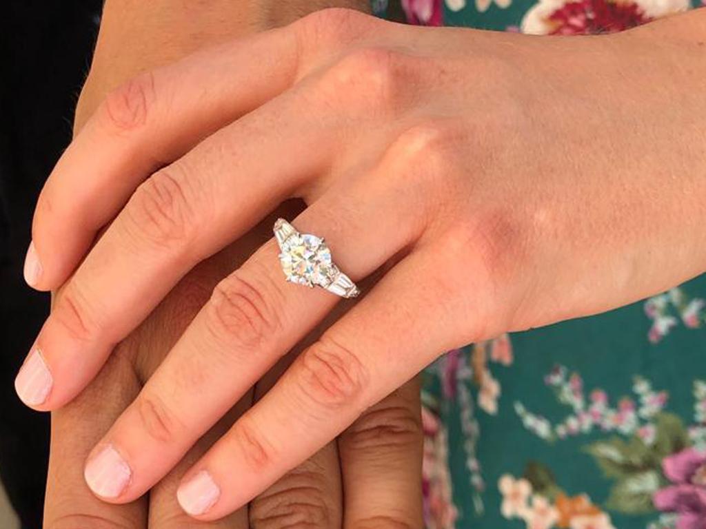 Her stunning engagement ring. Picture: Princess Eugenie/Buckingham Palace via Getty Images