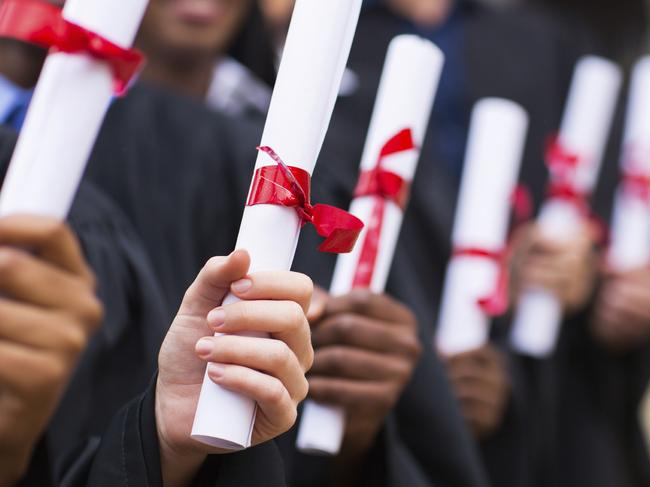 Group of graduates holding diplomas. Picture: iStock