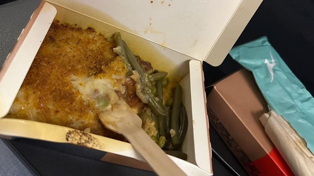 The meal Ms Estephan was given while stuck on the tarmac for seven hours. Picture: Supplied