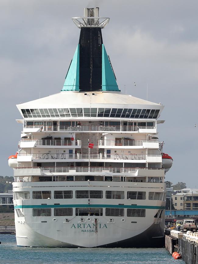 The cruise ship Artania in Fremantle harbour on Friday. Picture: AAP