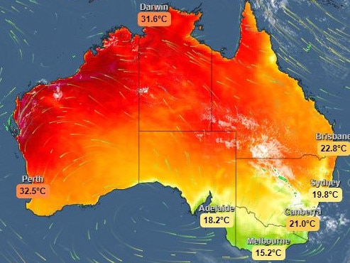 weatherzone map of Australia for thumb