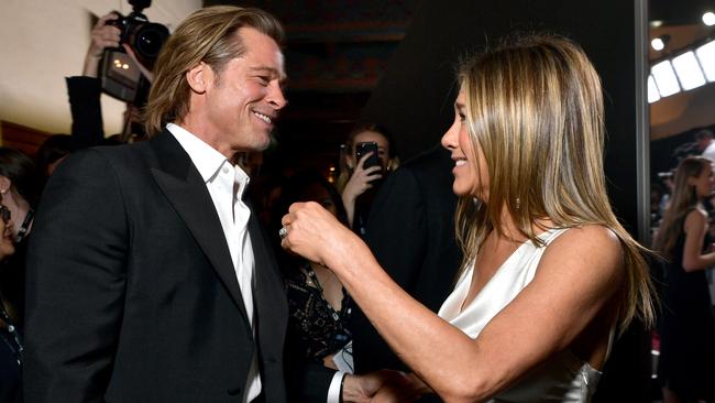 Brad and Jen, together again (at least for a photo). Picture: Emma McIntyre/Getty Images for Turner