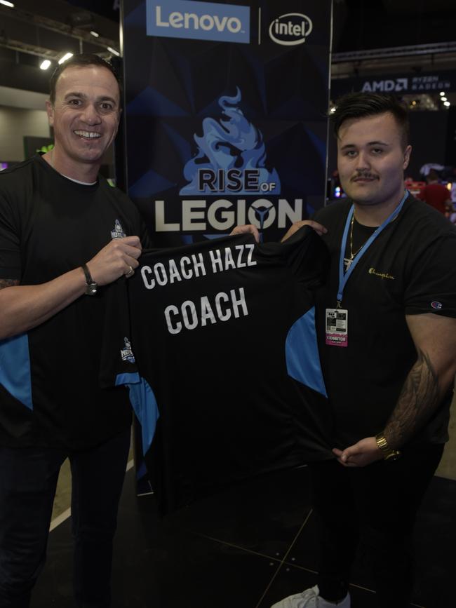 Shannon Noll and gaming legend FaZe Hazz at PAX in Melbourne