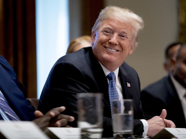 President Donald Trump is all smiles. Picture: Andrew Harnik