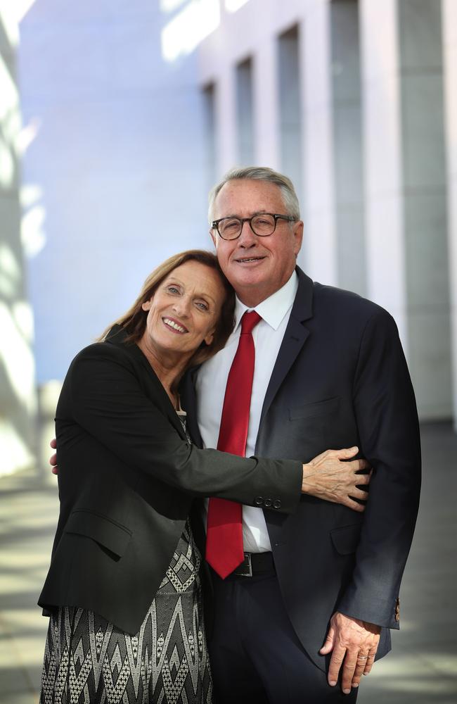 Wayne Swan and his wife Kim at Parliament House in Canberra. Picture: Kym Smith