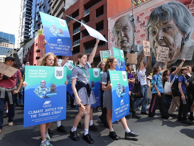 Students take part in the School Strike 4 Climate in Melbourne. Picture: Mark Stewart