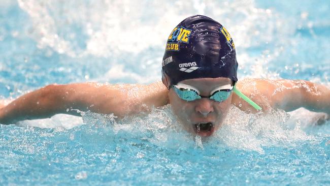 Thomas Birdie of Lane Cove competing in the Boys 11 100m Butterfly.