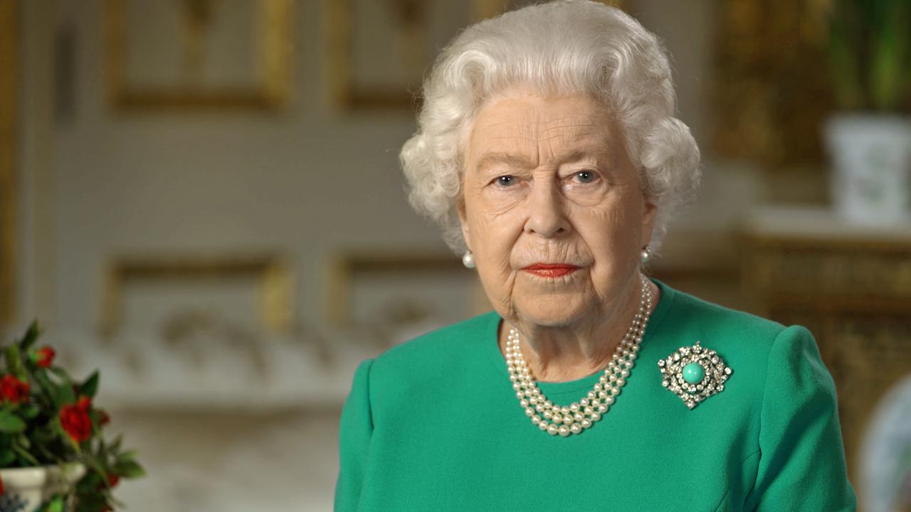 Queen Elizabeth II records her address to the UK and the Commonwealth in relation to the coronavirus epidemic. Picture: AFP