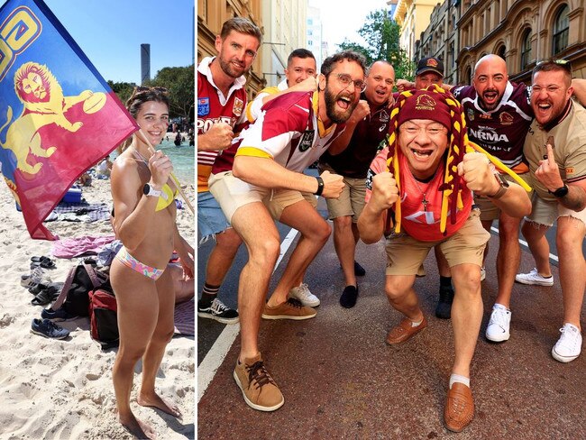 Mad Lions and Broncos fans in Brisbane.