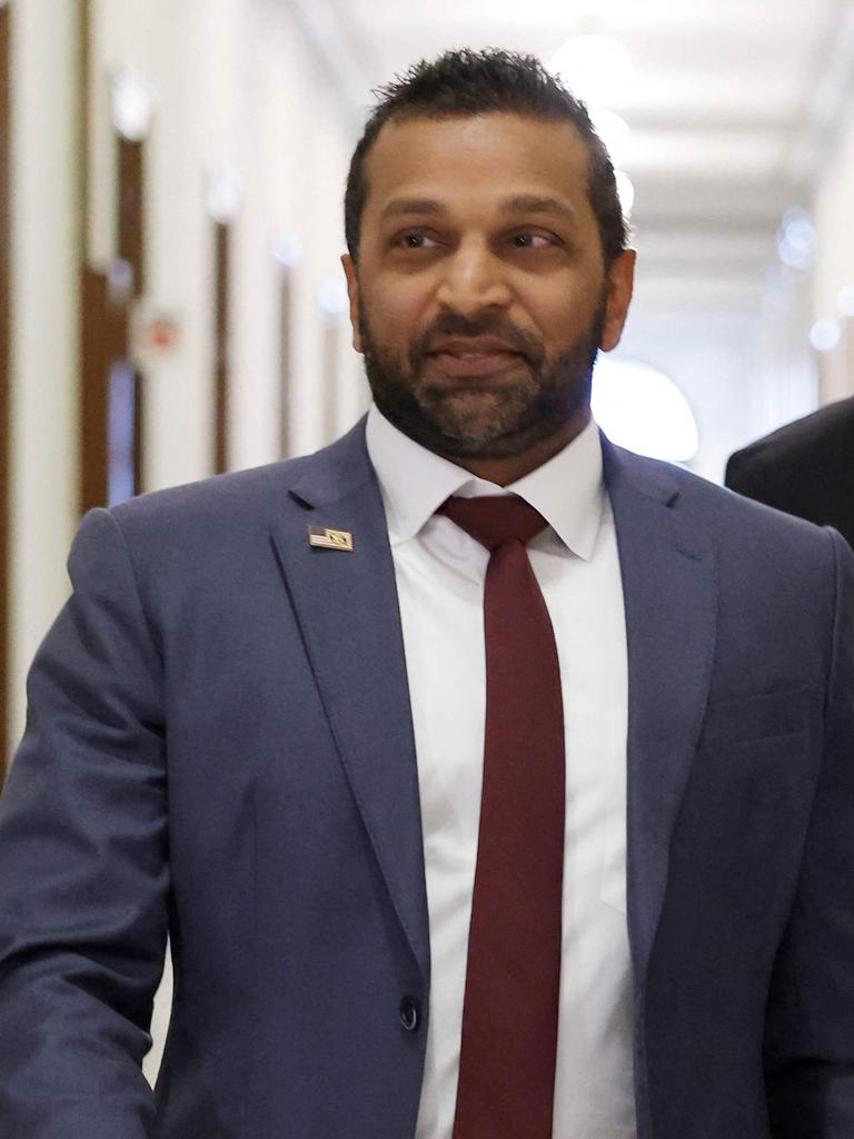 Kash Patel arrives at the US Capitol for a meeting with Senator Joni Ernst over his nomination for director of the FBI. Picture: AFP