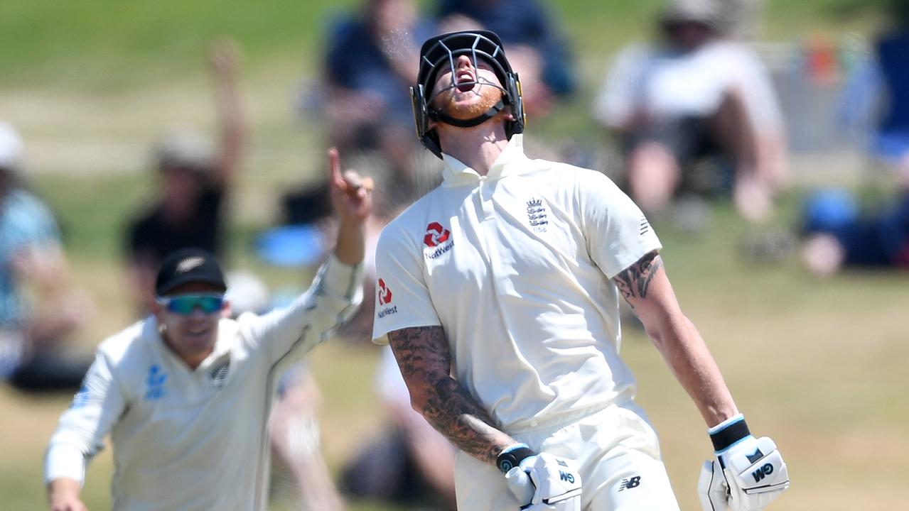 An exasperated Ben Stokes after being dismissed on the fifth day.