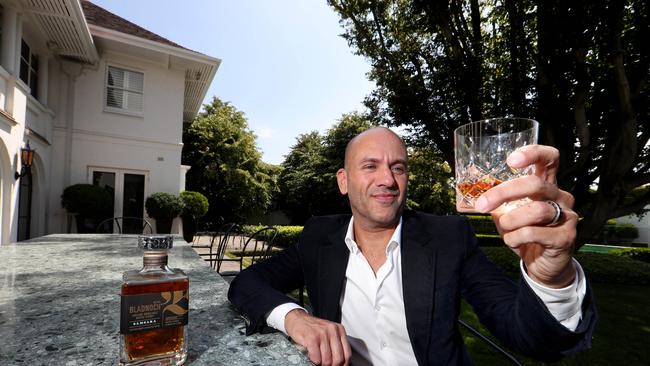 David Prior enjoys a dram of Bladnoch whisky at his Melbourne home in Toorak. Picture: David Geraghty