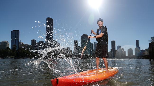 Tourism entrepreneur John Sharpe of XBrisbane and Riverlife on the Brisbane River. Picture: Peter Wallis