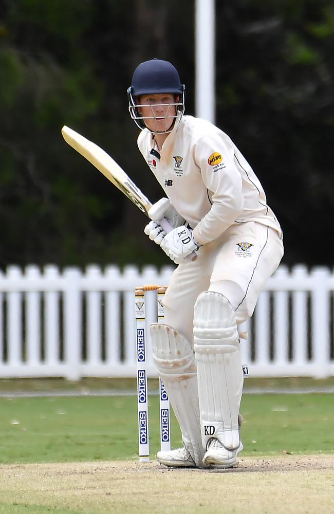 Valley batsman Jack Wildermuth University Vs Valley Saturday December 3, 2022. Picture, John Gass
