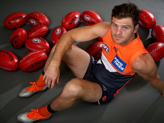 GWS Giants defender Heath Shaw will play his 300th game against Port Adelaide in Adelaide this weekend. Picture: Toby Zerna